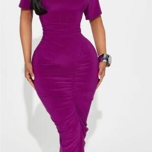 Fashion Nova Vibrant Purple Long Sleeve Dress
